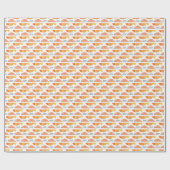 Papier Cadeau Motif de poissons de natation d'art populaire (Plat)