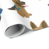 Papier Cadeau Motif de police (Coin rond)