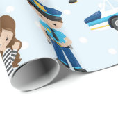 Papier Cadeau Motif de police (Coin rond)