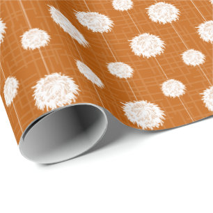 Papier Cadeau Motif de Pom Pom Pom-pom girl orange brûlé