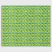 Papier Cadeau Motif de pomme vert de dessin (Plat)