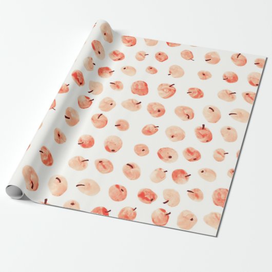 Papier Cadeau Motif de pommes Red paradise (Déroulé)