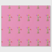 Papier Cadeau Motif de pots de fleurs (Plat)