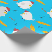 Papier Cadeau Motif de poulet du printemps (Coin)