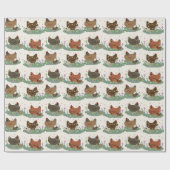 Papier Cadeau Motif de poulets pixel adorables (Plat)