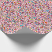 Papier Cadeau Motif de printemps avec fleurs colorées (Coin)