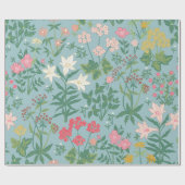Papier Cadeau Motif de printemps inspiré par William Morris (Plat)