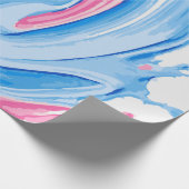 Papier Cadeau Motif de projection de peinture rose et bleue sur  (Coin)