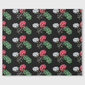 Papier Cadeau Motif de puces de poker (Plat)