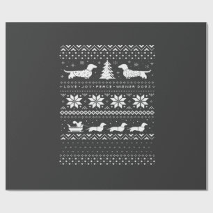 Papier Cadeau Motif de pull de Noël pour Teckels T-Shi classique