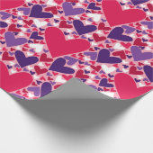 Papier Cadeau Motif de Purple and Red Hearts (Coin)