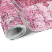 Papier Cadeau Motif de puzzle de tissu couleur transparente (Coin rond)