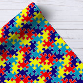 Papier Cadeau MOTIF de puzzle Sensibilisation sur l'autisme ASD 