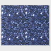Papier Cadeau Motif de Quatrefoil bleu Marocain (Plat)