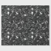 Papier Cadeau Motif de Quatrefoil Marocain Noir (Plat)
