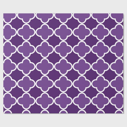 Papier Cadeau Motif de quatrefoil pourpre (Plat)
