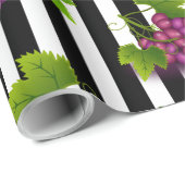 Papier Cadeau Motif de raisin noir violet (Coin rond)