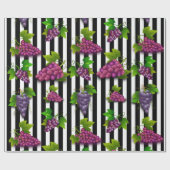 Papier Cadeau Motif de raisin noir violet (Plat)