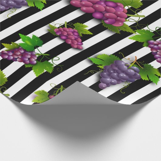 Papier Cadeau Motif de raisin noir violet (Coin)