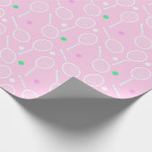 Papier Cadeau Motif de raquette de tennis rose (Coin)