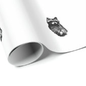 Papier Cadeau Motif de ratons laveurs (Coin rond)