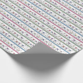 Papier Cadeau Motif de rayure de lama (Coin)