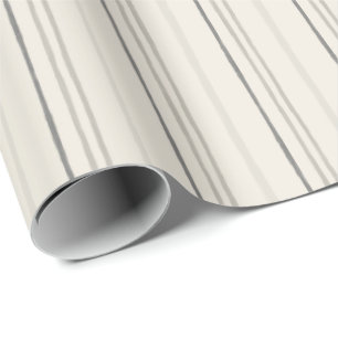 Papier Cadeau Motif de rayure peinte neutre et décontracté