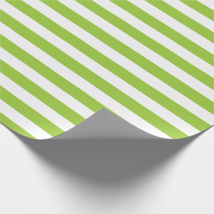Papier Cadeau Motif de rayures de vert et de blanc de chaux