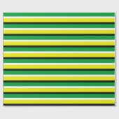 Papier Cadeau Motif de rayures vert jaune (Plat)