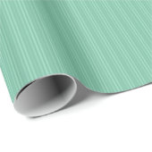 Papier Cadeau Motif de rayures verticales vert menthe (Coin rond)