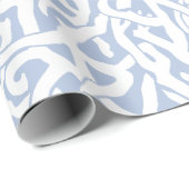 Papier Cadeau Motif de récif coralien de plage dans bleu et (Coin rond)