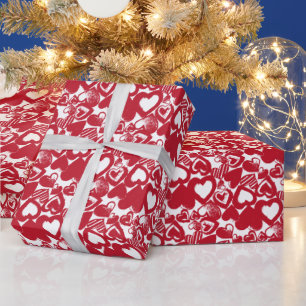 Papier Cadeau Motif de Red Hearts