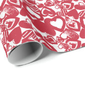 Papier Cadeau Motif de Red Hearts (Coin rond)