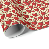 Papier Cadeau Motif de Red Hearts (Coin rond)