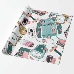 Papier Cadeau Motif de remise en forme pour filles