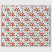 Papier Cadeau Motif de renard nordique (Plat)