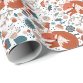 Papier Cadeau Motif de renard nordique (Coin rond)