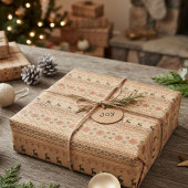 Papier Cadeau Motif de Renne pour Pull de Noël