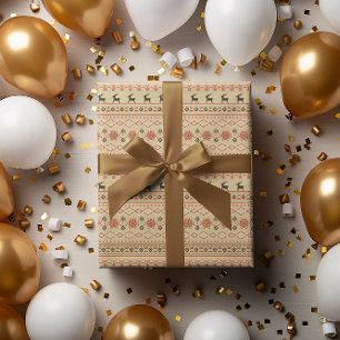 Papier Cadeau Motif de Renne pour Pull de Noël