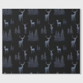 Papier Cadeau Motif de rennes Bleu Et Noir (Plat)