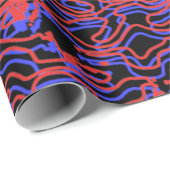 Papier Cadeau motif de répétition 3D Retro Squiggle (Coin rond)