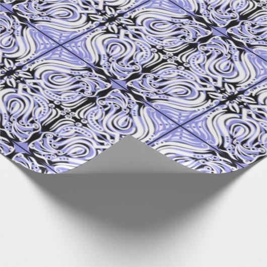 Papier Cadeau Motif de répétition Abstrait blanc pourpre (Coin)