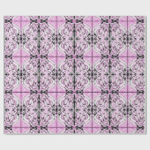 Papier Cadeau Motif de répétition Abstrait rose noir blanc (Plat)