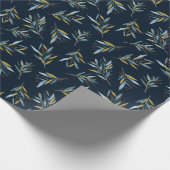 Papier Cadeau Motif de répétition botanique de Twigs avec or (Coin)