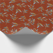 Papier Cadeau Motif de répétition botanique de Twigs avec or (Coin)