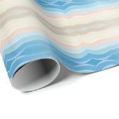 Papier Cadeau Motif de répétition de salé de rivage côtier (Coin rond)