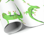Papier Cadeau Motif de reptile Gecko Lizard (Coin rond)