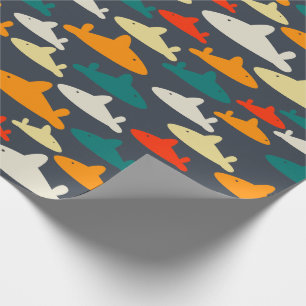 Papier Cadeau Motif de requin multicolore