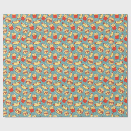 Papier Cadeau Motif de restauration rapide 3 (Plat)