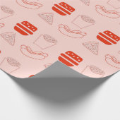 Papier Cadeau Motif de restauration rapide rouge (Coin)